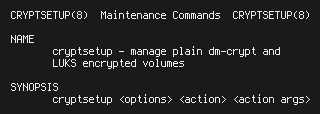 cryptsetup - manage plain dm-crypt and LUKS encrypted volumes