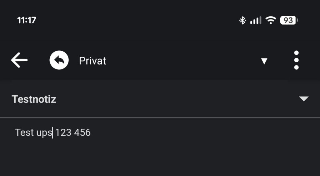 Über den Zurück-Button im Kopfbereich der Android-App Joplin können Änderungen an Notizen rückgängig gemacht werden.